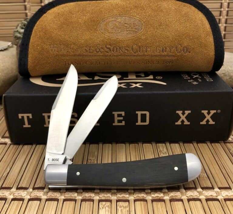 Case XX Ebony Wood 154-CM Tony Bose HT Trapper Knife - Image 2