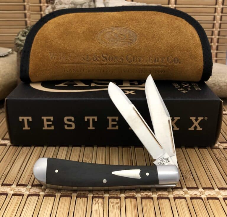 Case XX Ebony Wood 154-CM Tony Bose HT Trapper Knife
