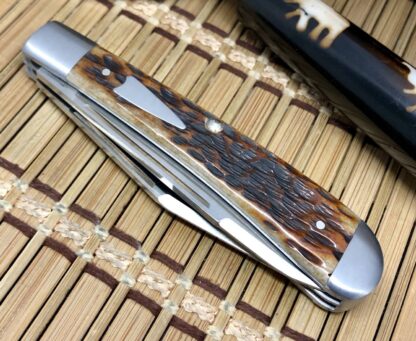 Case XX Peachseed Brown Bone 154-CM Tony Bose HT Trapper Knife - Image 4