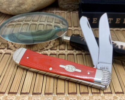 Case XX Custom Smooth Red G-10 Stainless Engraved Trapper Pocket Knife - Image 6