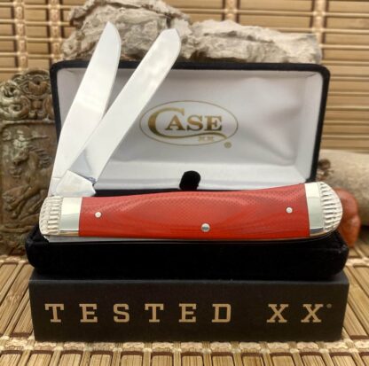 Case XX Custom Smooth Red G-10 Stainless Engraved Trapper Pocket Knife - Image 2