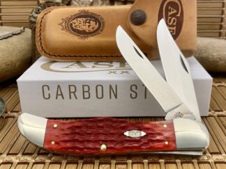 Case XX Peachseed Dark Red Bone Carbon Steel CA31960 Large Folding Hunter Knife