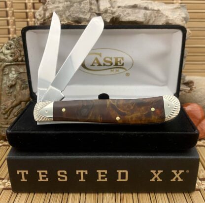 Case XX Custom MAPLE BURL Engraved Mini Trapper Pocket Knife #05 - Image 2