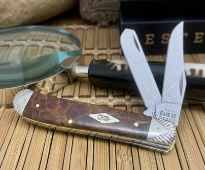 Case XX Custom MAPLE BURL Engraved Mini Trapper Pocket Knife #05 - Image 4