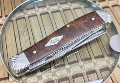 Case XX Custom MAPLE BURL Engraved Mini Trapper Pocket Knife #05 - Image 3