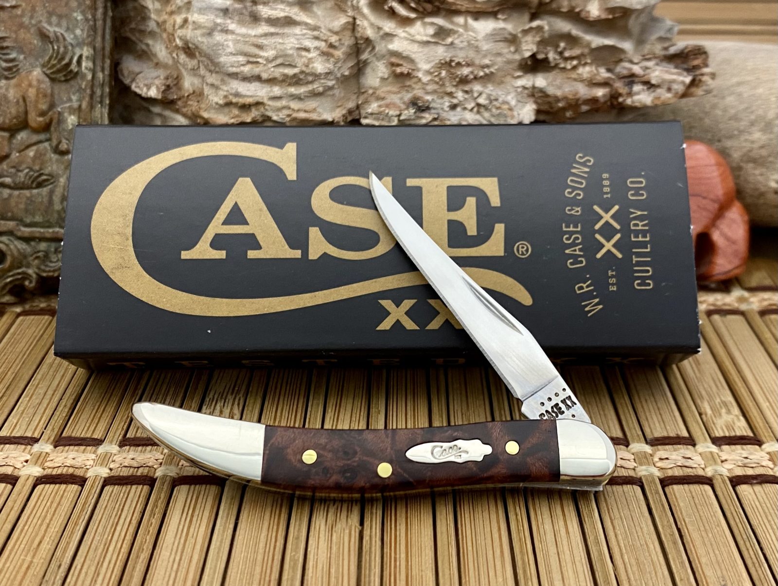 Case XX Brown Maple Burl Wood CA64066 Stainless Texas Toothpick