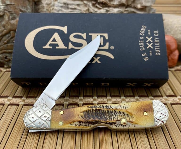 Case XX Custom 6.5 BONE STAG Engraved Mini Copperlock Knife #005 - Image 2