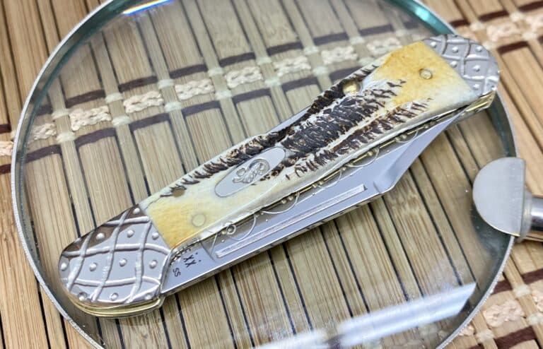 Case XX Custom 6.5 BONE STAG Engraved Mini Copperlock Knife #005 - Image 3