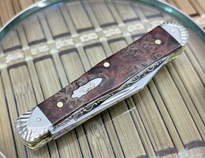 Case XX Custom Brown Maple Burl Swell Center Jack Knife #05 - Image 6