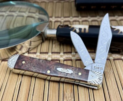 Case XX Custom Brown Maple Burl Swell Center Jack Knife #05 - Image 8