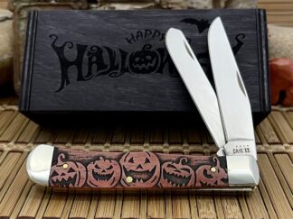Case XX USA 2022 Natural Bone HAPPY HALLOWEEN Red/Orange Trapper Pocket