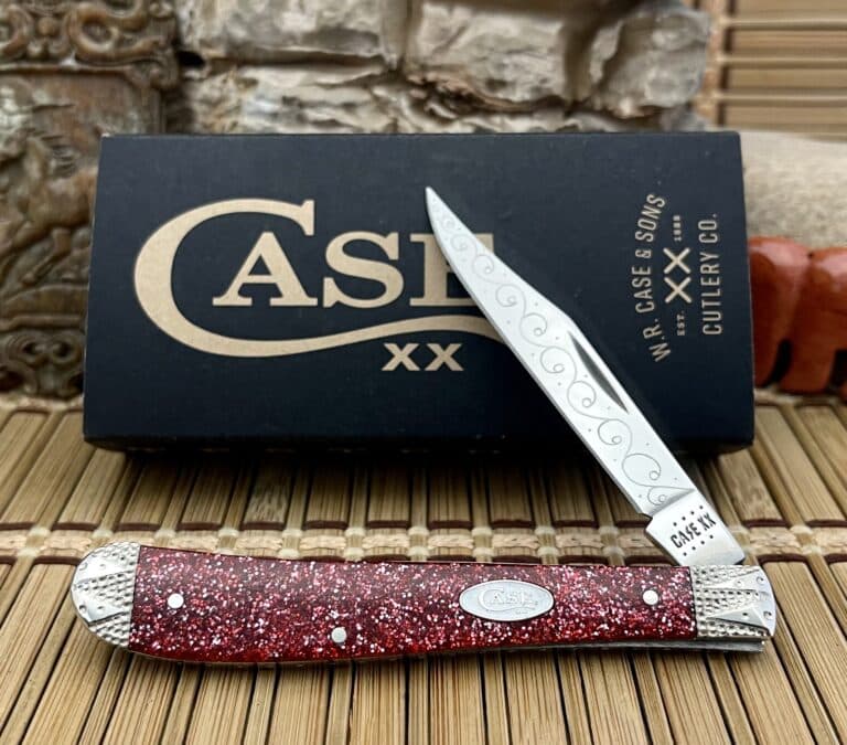 Case XX USA Custom Ruby STARDUST Kirinite Slimline Trapper Knife #03
