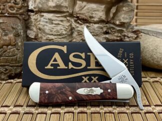 Case XX USA Brown Maple Burl Wood 64068 Russlock Pocket Knife