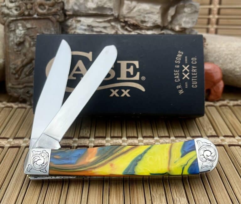 Case XX Custom Feather McCall Don Rodgers Scrolled Trapper Pocket Knife - Image 2