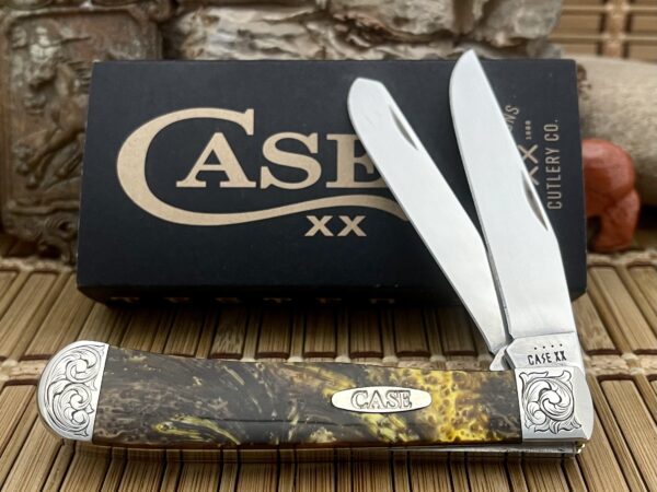 Case XX Custom POT of GOLD Don Rodgers Scrolled Trapper Pocket Knife
