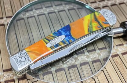 Case XX Custom Feather McCall Don Rodgers Scrolled Trapper Pocket Knife - Image 4