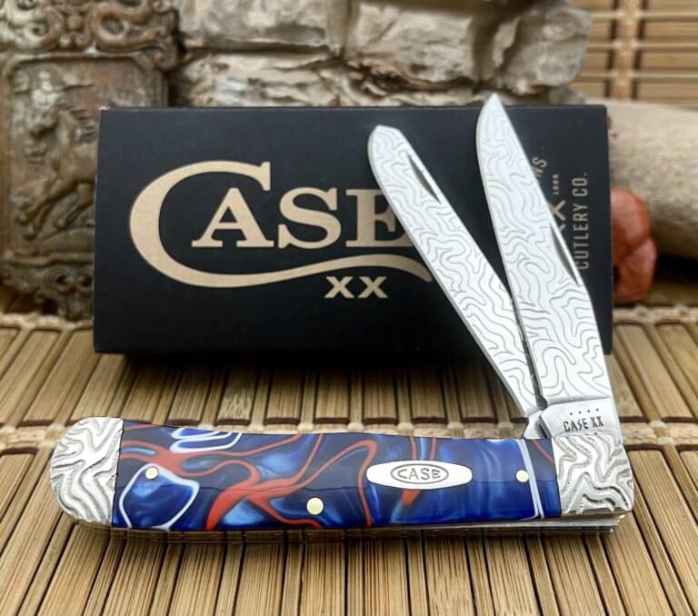 Case XX Custom PATRIOTIC Kirinite Trapper Pocket Knife #02