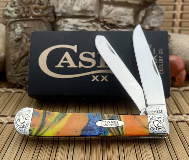 Case XX Custom Feather McCall Don Rodgers Scrolled Trapper Pocket Knife