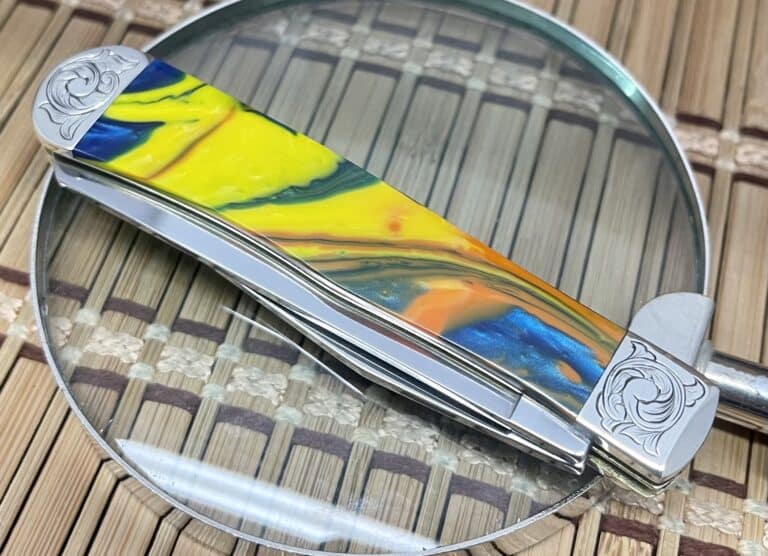 Case XX Custom Feather McCall Don Rodgers Scrolled Trapper Pocket Knife - Image 3