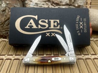 Case XX Amazing Custom Genuine RED STAG Engraved Small Stockman Knife #09