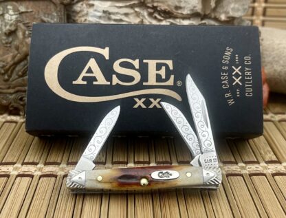 Case XX Amazing Custom Genuine RED STAG Engraved Small Stockman Knife #09