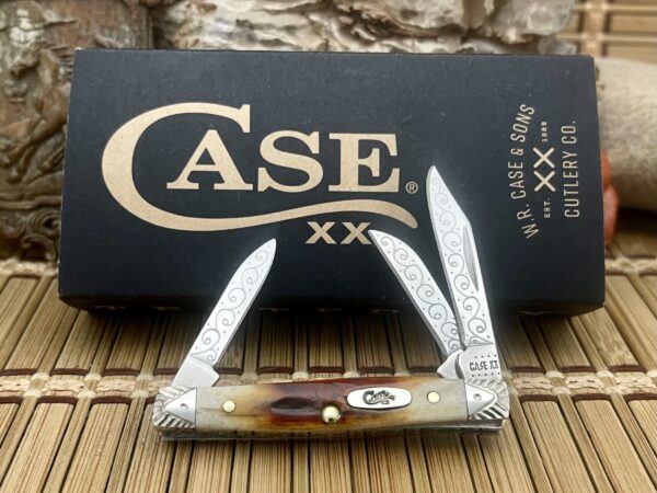 Case XX Amazing Custom Genuine RED STAG Engraved Small Stockman Knife #09