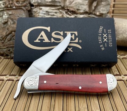 Case XX USA Custom Smooth Old Red Bone Scrolled Russlock Pocket Knife - Image 2