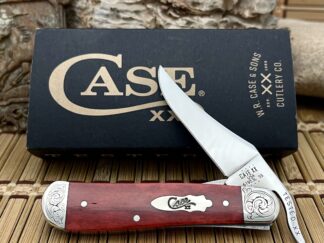 Case XX USA Custom Smooth Old Red Bone Scrolled Russlock Pocket Knife