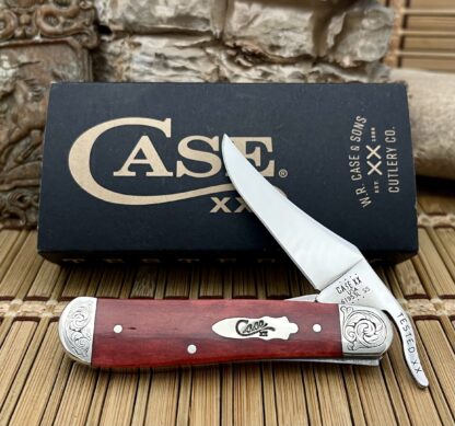 Case XX USA Custom Smooth Old Red Bone Scrolled Russlock Pocket Knife