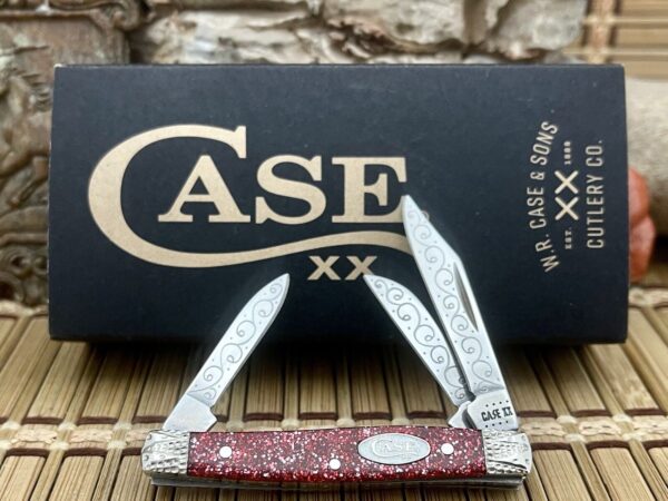 Case XX Custom Ruby STARDUST Kirinite Small Stockman Pocket Knife #02