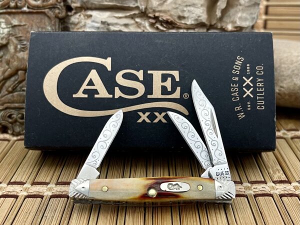 Case XX Amazing Custom Genuine RED STAG Engraved Small Stockman Knife #10