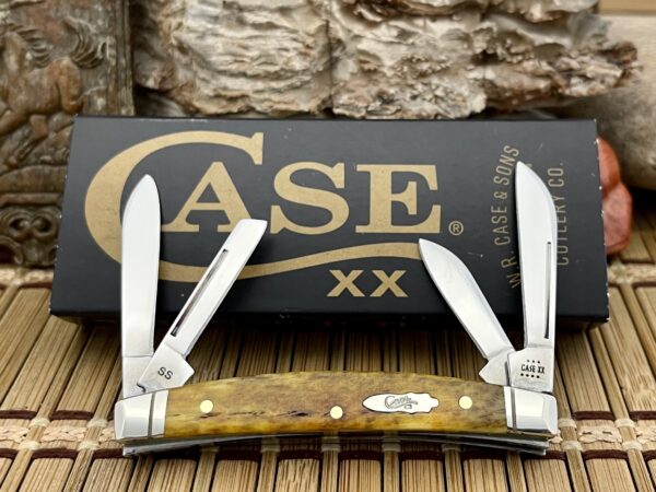 Case XX USA 2023 Smooth Antique Bone 58209 Small Congress Pocket Knife