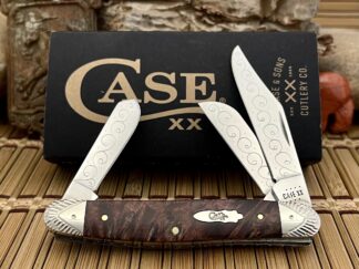 Case XX USA Beautiful Custom Brown Maple Burl Stockman Pocket Knife #07