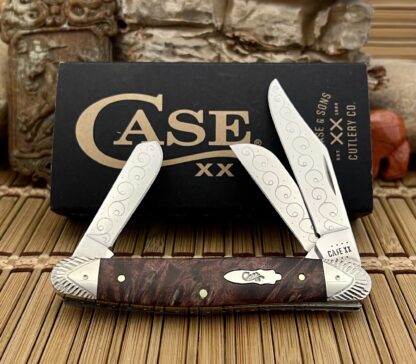 Case XX USA Beautiful Custom Brown Maple Burl Stockman Pocket Knife #07