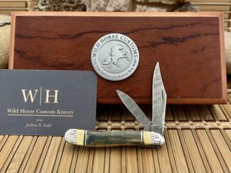 Case XX Wild Horse Custom Beautiful Exotic Fossil Damascus Peanut Knife #1
