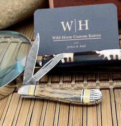 Case XX Wild Horse Custom Beautiful Exotic Fossil Damascus Peanut Knife #1 - Image 8