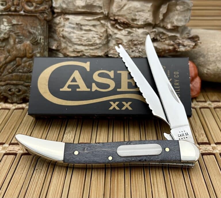 Case XX USA 2023 Smooth Gray Birdseye Maple CA11012 Stainless Fishing Knife