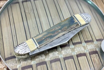 Case XX Wild Horse Custom Beautiful Exotic Fossil Damascus Peanut Knife #1 - Image 6