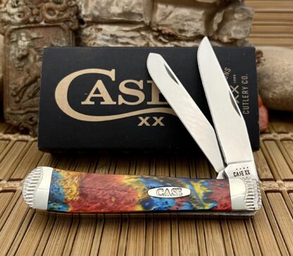 Case XX Custom NORTHERN LIGHTS Engraved Trapper Pocket Knife