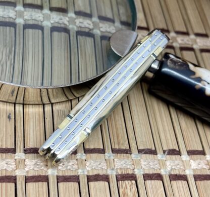 Case XX Wild Horse Custom Beautiful Exotic Fossil Damascus Peanut Knife #1 - Image 3