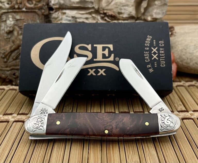 Case XX USA Beautiful Custom Brown Maple Burl Scrolled Stockman Knife - Image 2