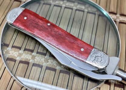 Case XX USA Custom Smooth Old Red Bone Scrolled Russlock Pocket Knife - Image 3