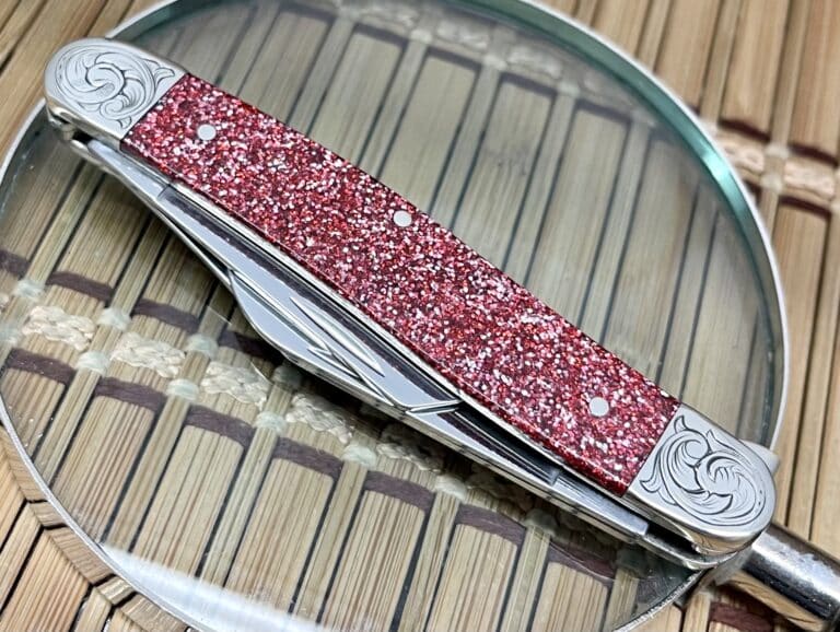 Case XX Custom Ruby Starburst Scrolled Stockman Pocket Knife - Image 3