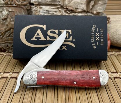 Case XX USA Custom Smooth Old Red Bone Scrolled Russlock Pocket Knife - Image 2