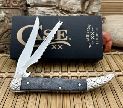Case XX USA Beautiful Custom Gray Birdseye Maple Fishing Pocket Knife #05 - Image 2