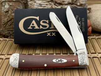 Case XX Custom Smooth CHESTNUT Bone Scrolled Trapper Knife