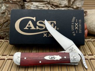 Case XX USA Custom Smooth Old Red Bone Scrolled Russlock Pocket Knife