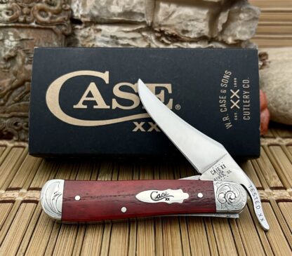 Case XX USA Custom Smooth Old Red Bone Scrolled Russlock Pocket Knife