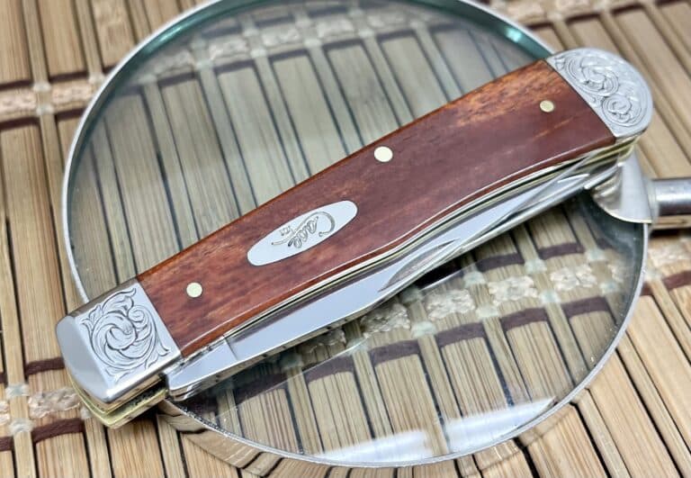 Case XX Custom Smooth CHESTNUT Bone Scrolled Trapper Knife - Image 4