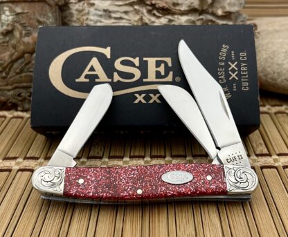 Case XX Custom Ruby Starburst Scrolled Stockman Pocket Knife
